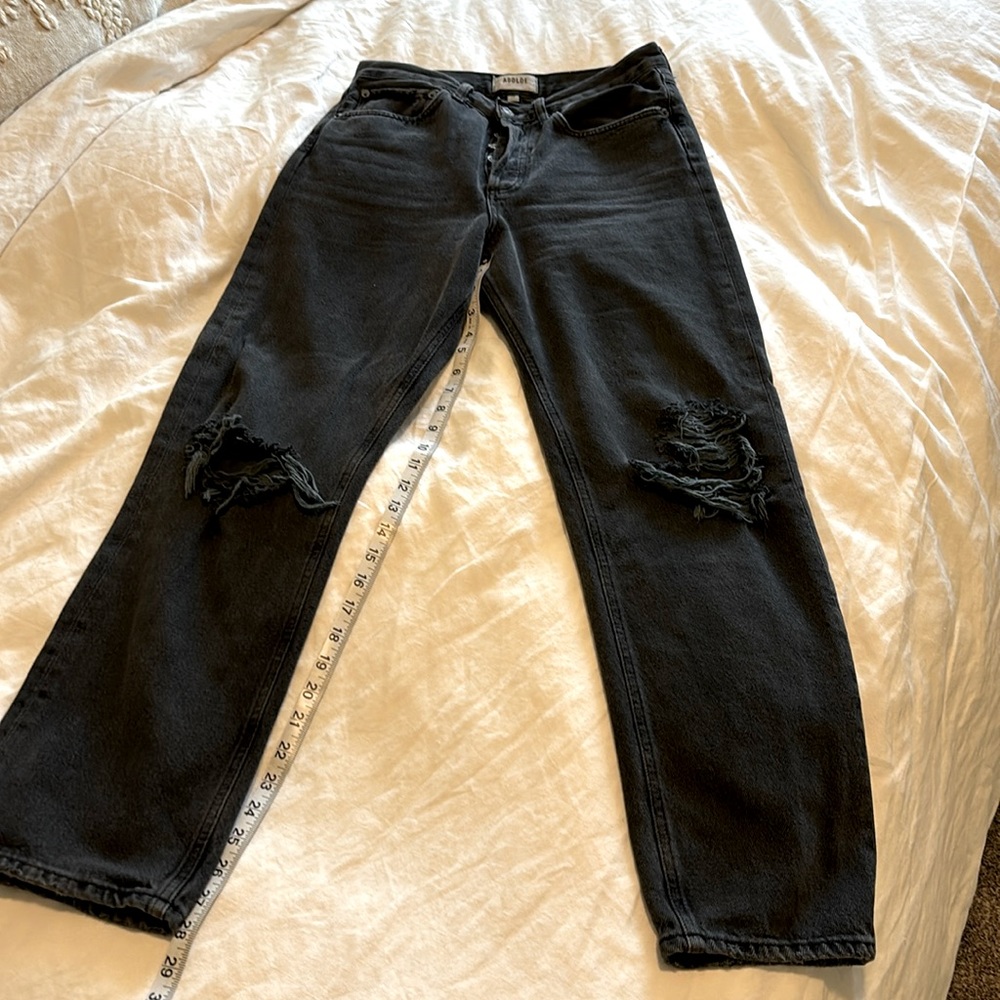 Agolde stovepipe jeans distressed black 26